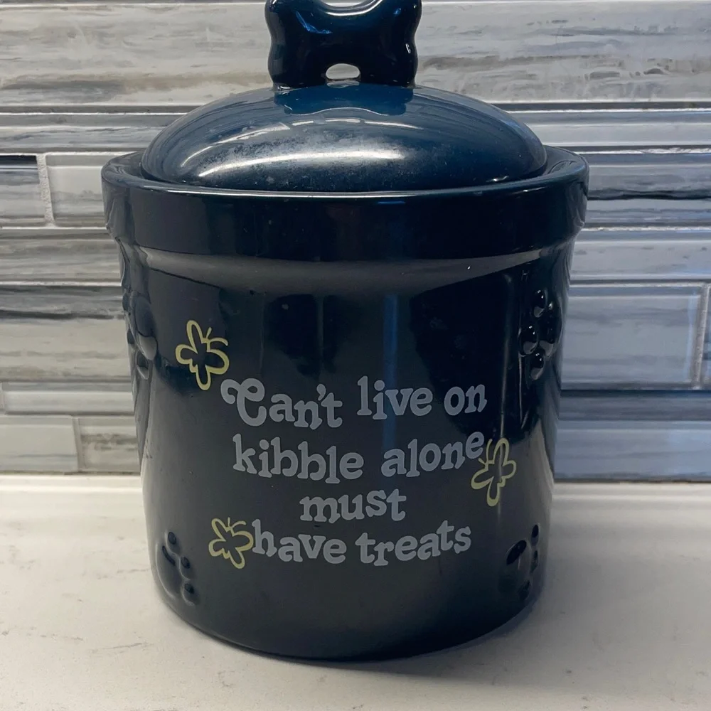 Navy Blue dog Treat Jar